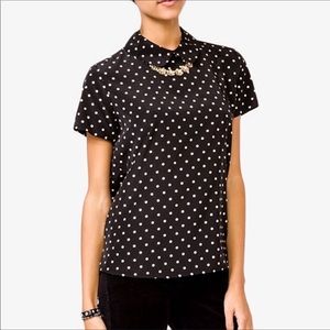 Polka Dot Peter Pan Collar Top
